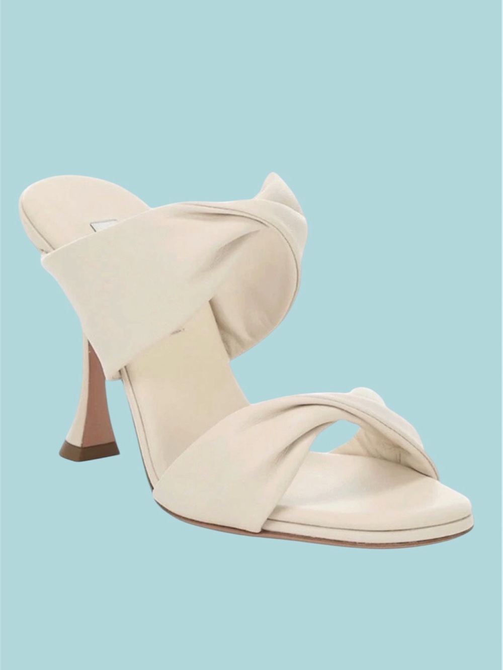 Nib Aquazzura Twist White Slide Sandals Size 5